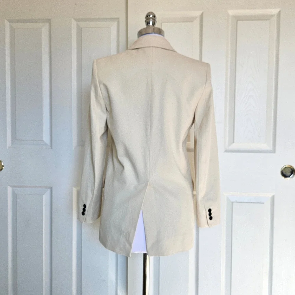 Isabel Etoile Marant Cotton Blend Textured‎ Blazer Jacket in Ivory Size 34 / XS
